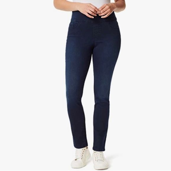 🔴 2 for $25 Gloria Vanderbilt Womens Amanda Pull on High Rise Jean size 8 - Picture 1 of 6